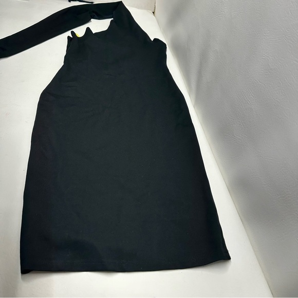 NEW Alieva Dasha Black Modern One Shoulder Mini Evening Dress Stretch Size L - Picture 5 of 15